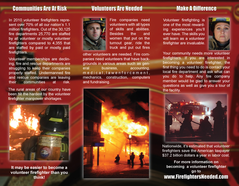 Brochures For Volunteer Firefighter Recruitment