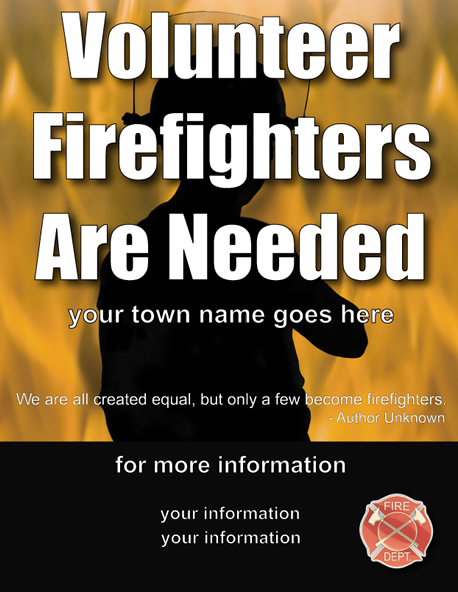 Large Flyers For Volunteer Firefighter Recruitment